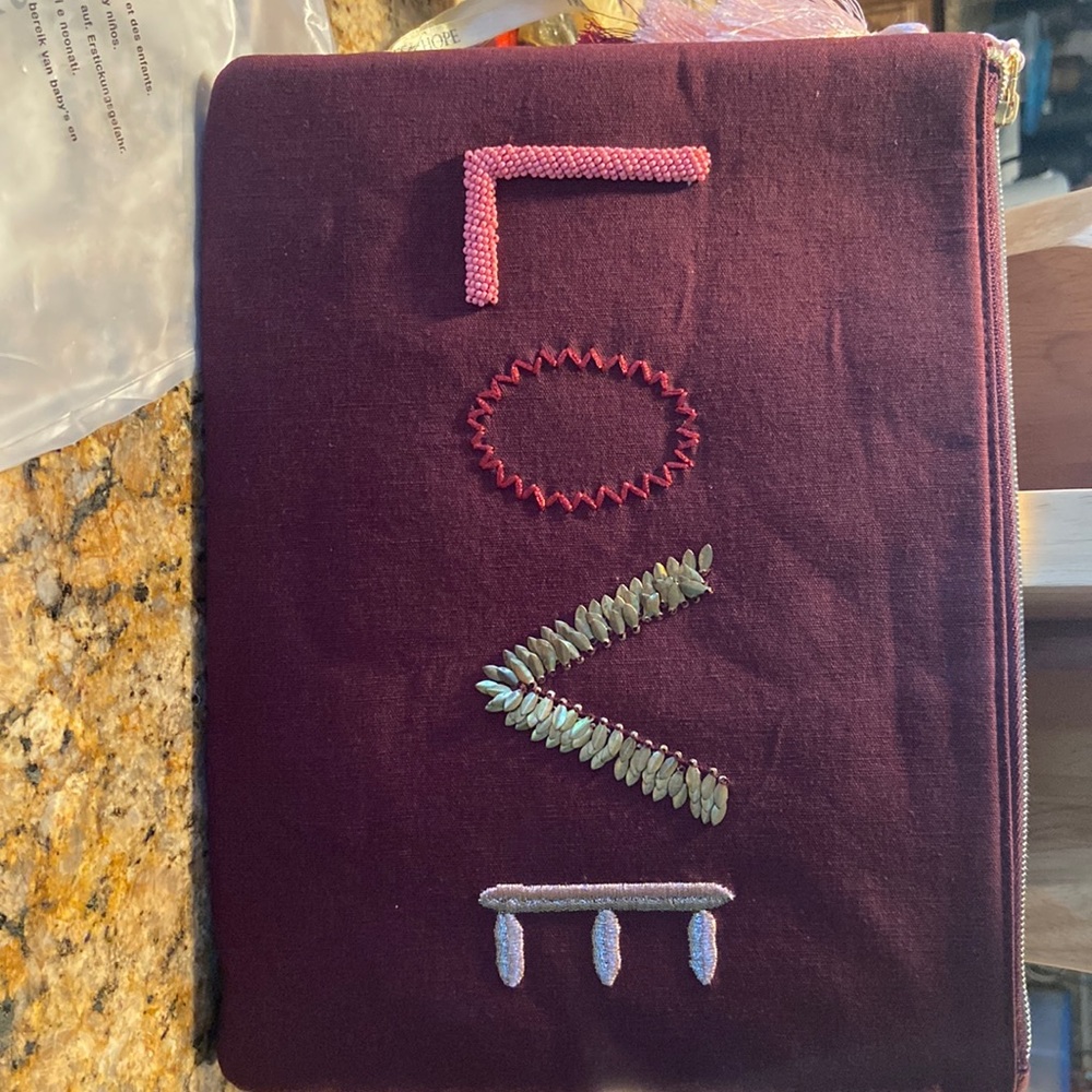STELLA&DOT Embroidered LOVE pouch